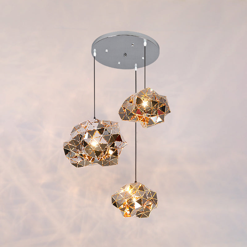 WOMO Geometric Chrome Pendant Light-WM2396