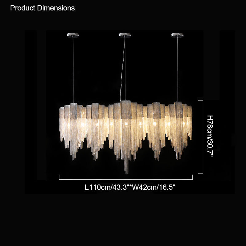 WOMO Fringe Linear Chandelier-WM2089