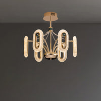 WOMO Rose Gold Long Oval Chandelier-WM2402