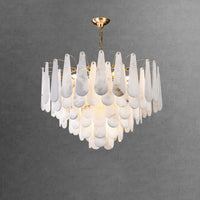 WOMO Tiered Raindrop Alabaster Chandelier-WM2395