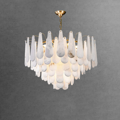 WOMO Tiered Raindrop Alabaster Chandelier-WM2395