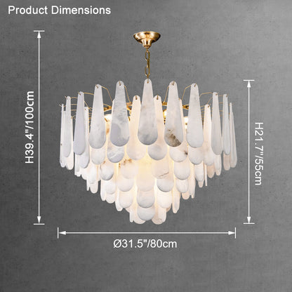 WOMO Tiered Raindrop Alabaster Chandelier-WM2395