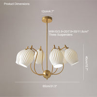 WOMO Mid Century Modern Ceramic Arm Chandelier-WM2121