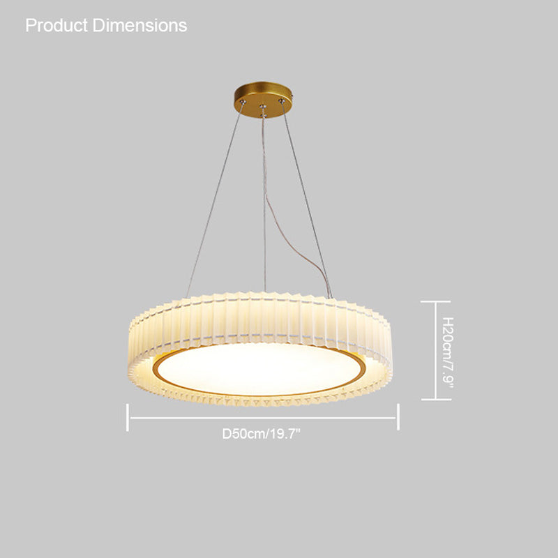 WOMO Round Pleated Fabric Pendant Light-WM2050