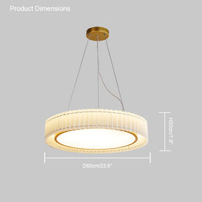 WOMO Round Pleated Fabric Pendant Light-WM2050