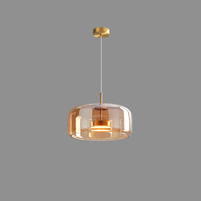 WOMO Drum Blown Glass Pendant Light-WM2145