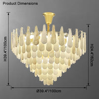 WOMO Tiered Raindrop Alabaster Chandelier-WM2395