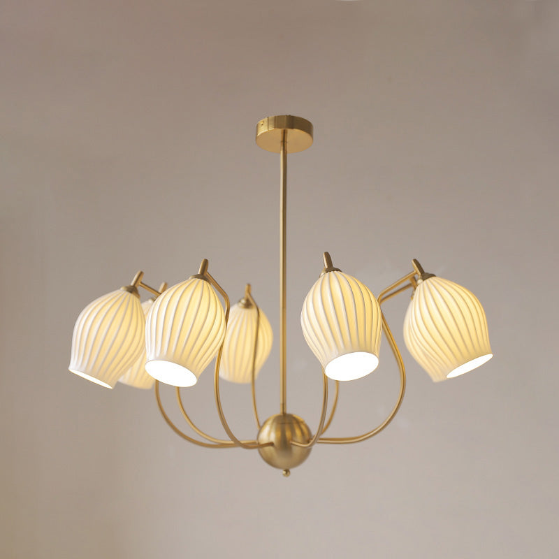 WOMO Fluted Ceramic shaded Chandelier-WM2121a