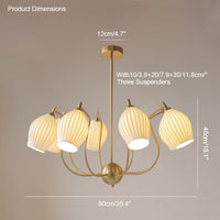 WOMO Mid Century Modern Ceramic Arm Chandelier-WM2121
