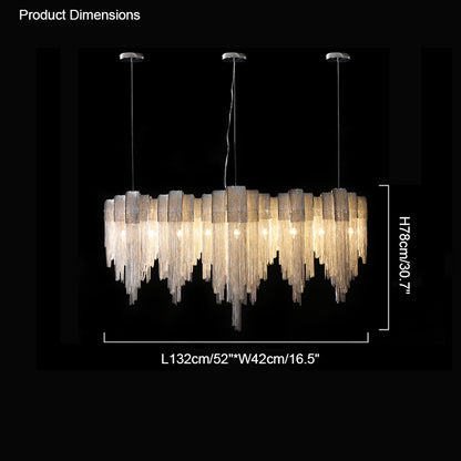 WOMO Fringe Linear Chandelier-WM2089