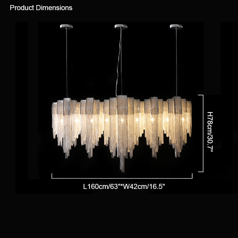 WOMO Fringe Linear Chandelier-WM2089