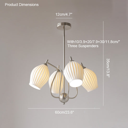 WOMO Fluted Ceramic shaded Chandelier-WM2121