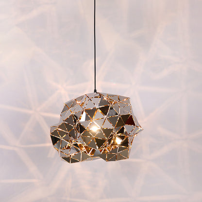 WOMO Geometric Chrome Pendant Light-WM2396