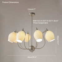 WOMO Mid Century Modern Ceramic Arm Chandelier-WM2121