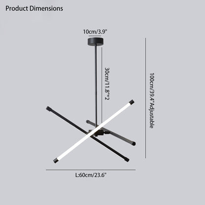 WOMO 3 Light Rods LED Chandelier-WM2024