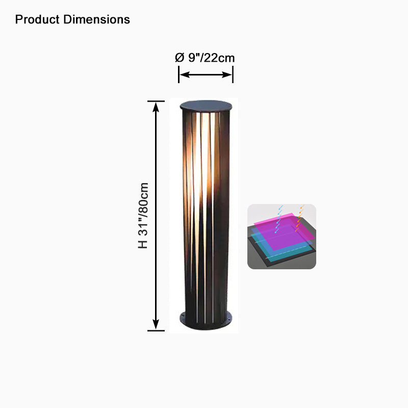 WOMO Decorative Solar Bollard Light-WM9179