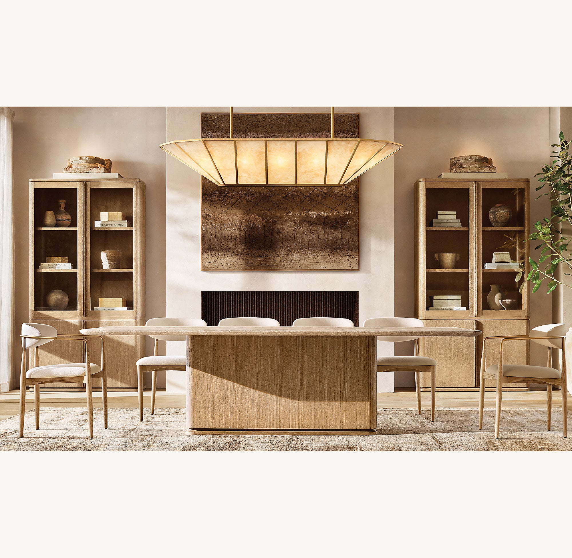 WOMO Alabaster Umbrella Linear Chandelier - Lucette
