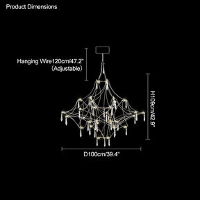 WOMO Large Sculptural Crystal Chandelier-WM2201