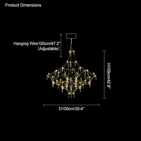 WOMO Large Sculptural Crystal Chandelier-WM2201