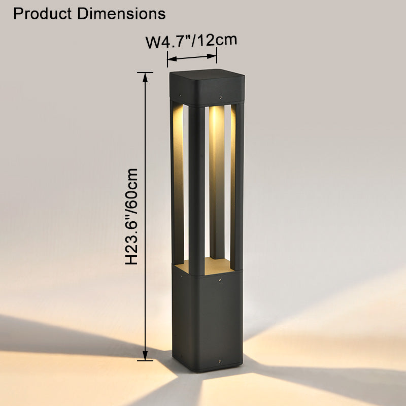 WOMO Square Pathway Bollard Light-WM9127