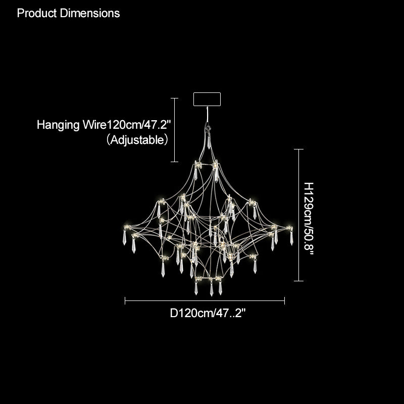 WOMO Large Sculptural Crystal Chandelier-WM2201