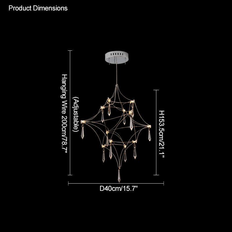 WOMO Large Sculptural Crystal Chandelier-WM2201