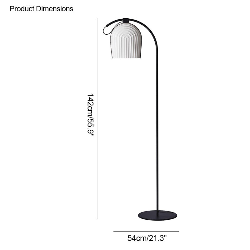 WOMO Pleated Arc Floor Lamp for Reading-WM7033