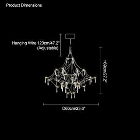 WOMO Large Sculptural Crystal Chandelier-WM2201