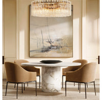 WOMO Clear Hammered Glass Round Chandelier - Lattice