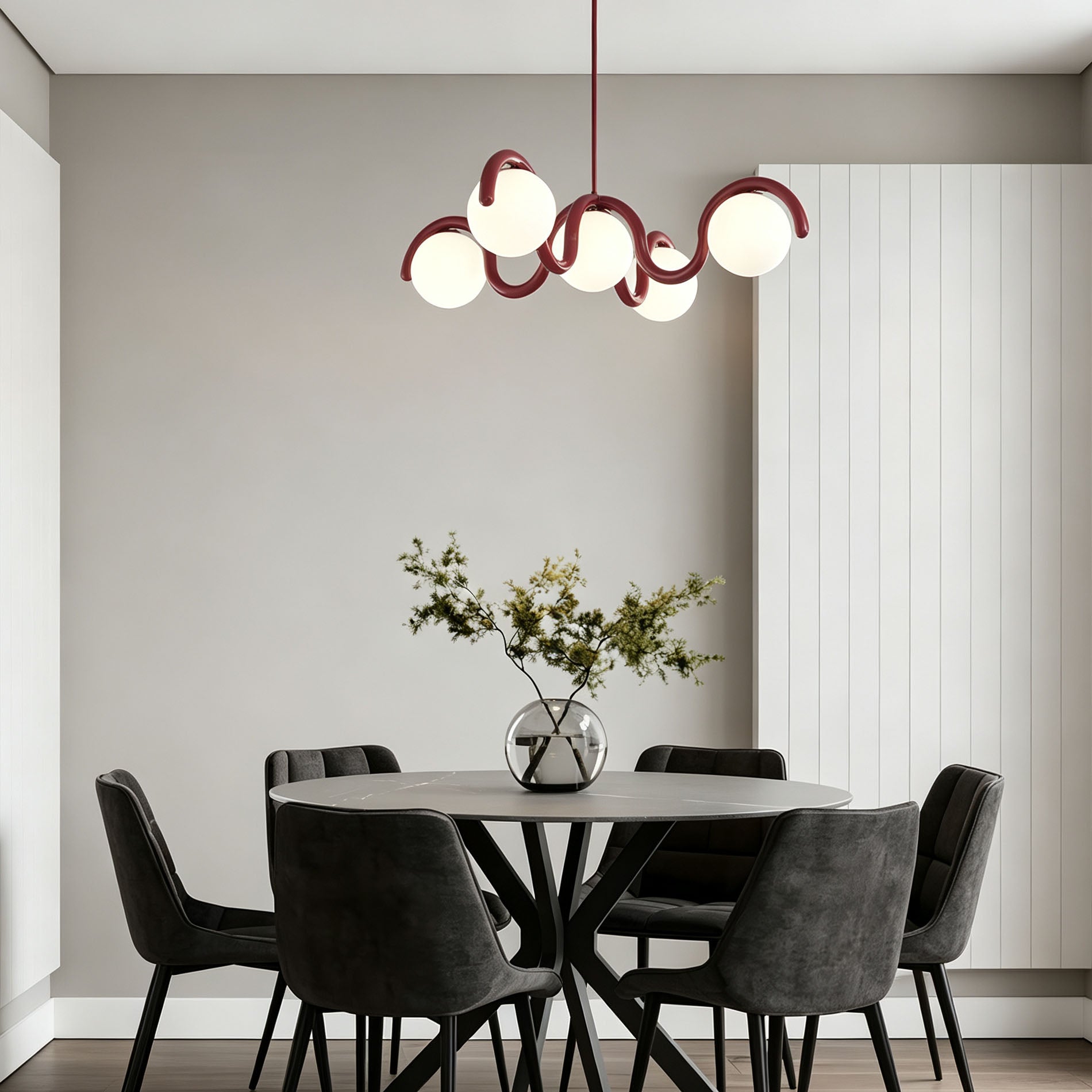 WOMO Minimalist Wave Glass Chandelier-WM3210