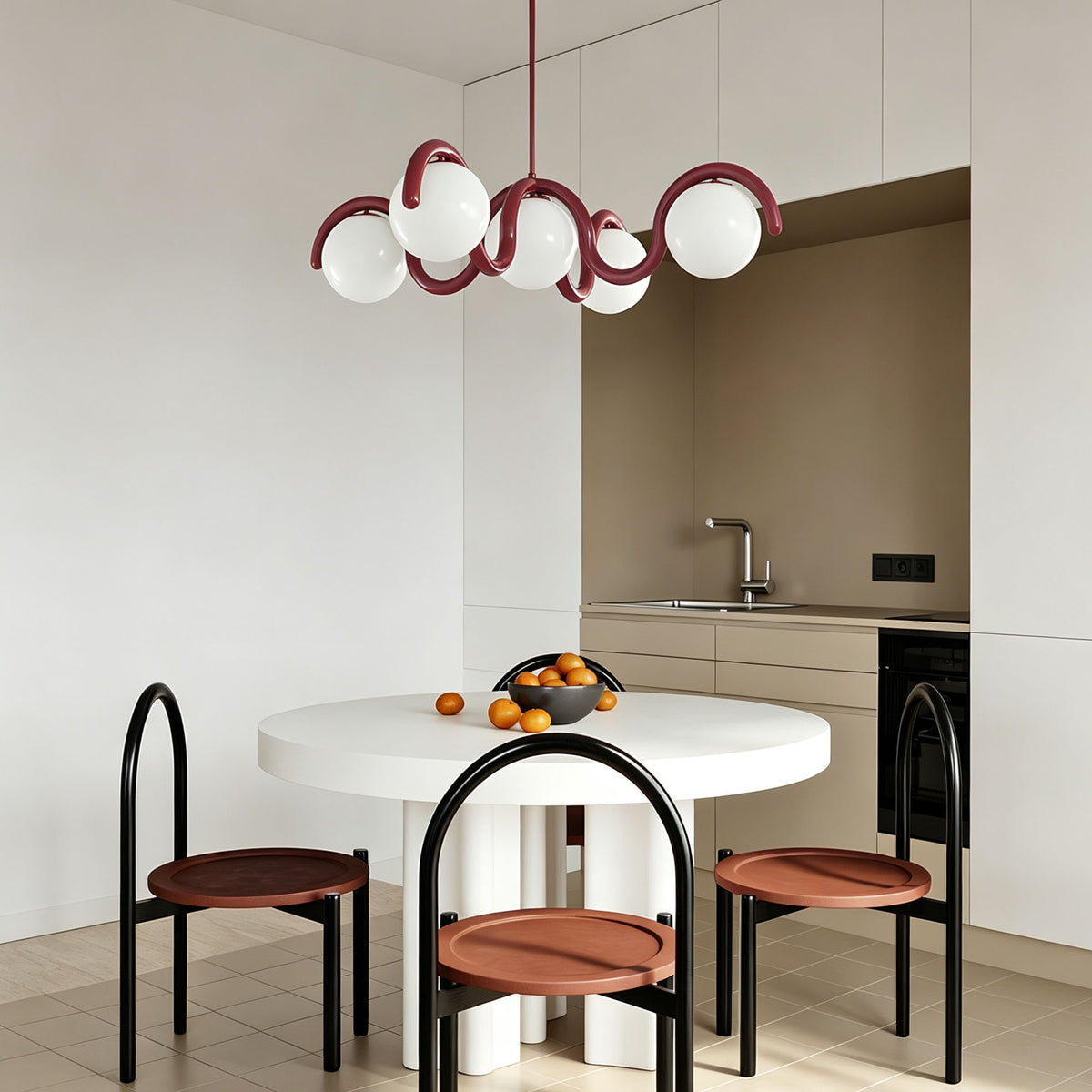 WOMO Minimalist Wave Glass Chandelier-WM3210