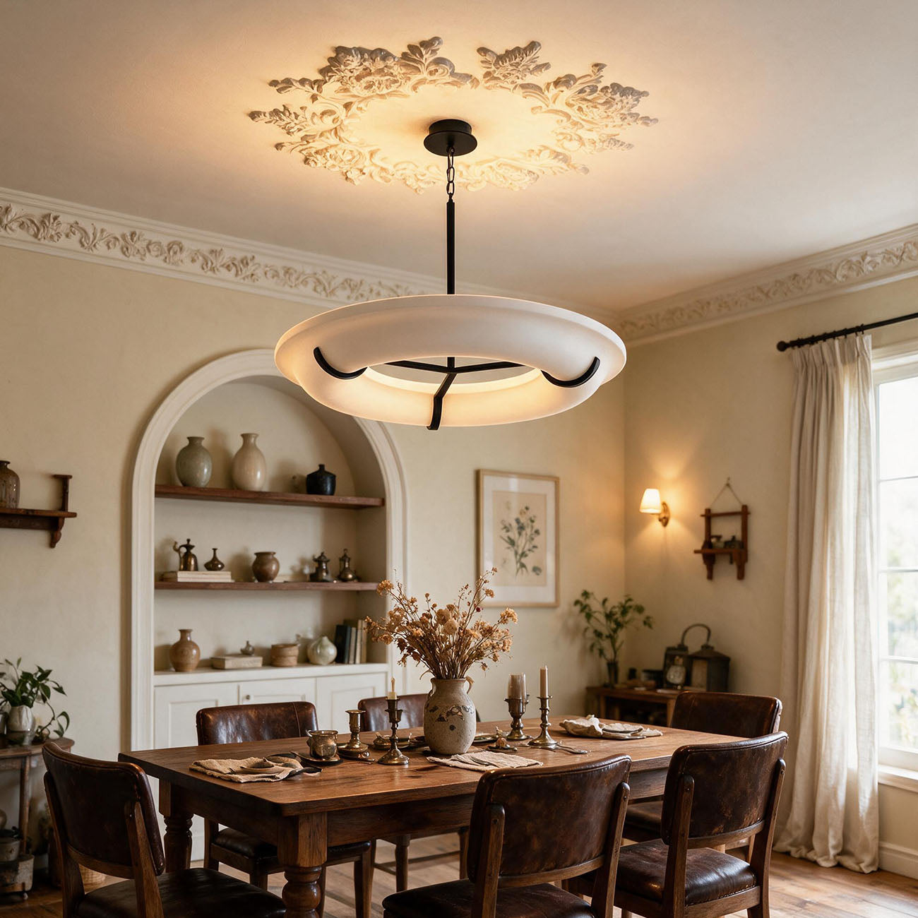 WOMO Wabi-sabi Plaster Round Chandelier-WM3217