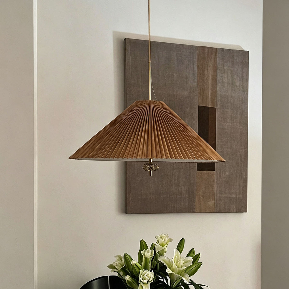 WOMO Mid Century Modern Bamboo Cone Chandelier-WM3220