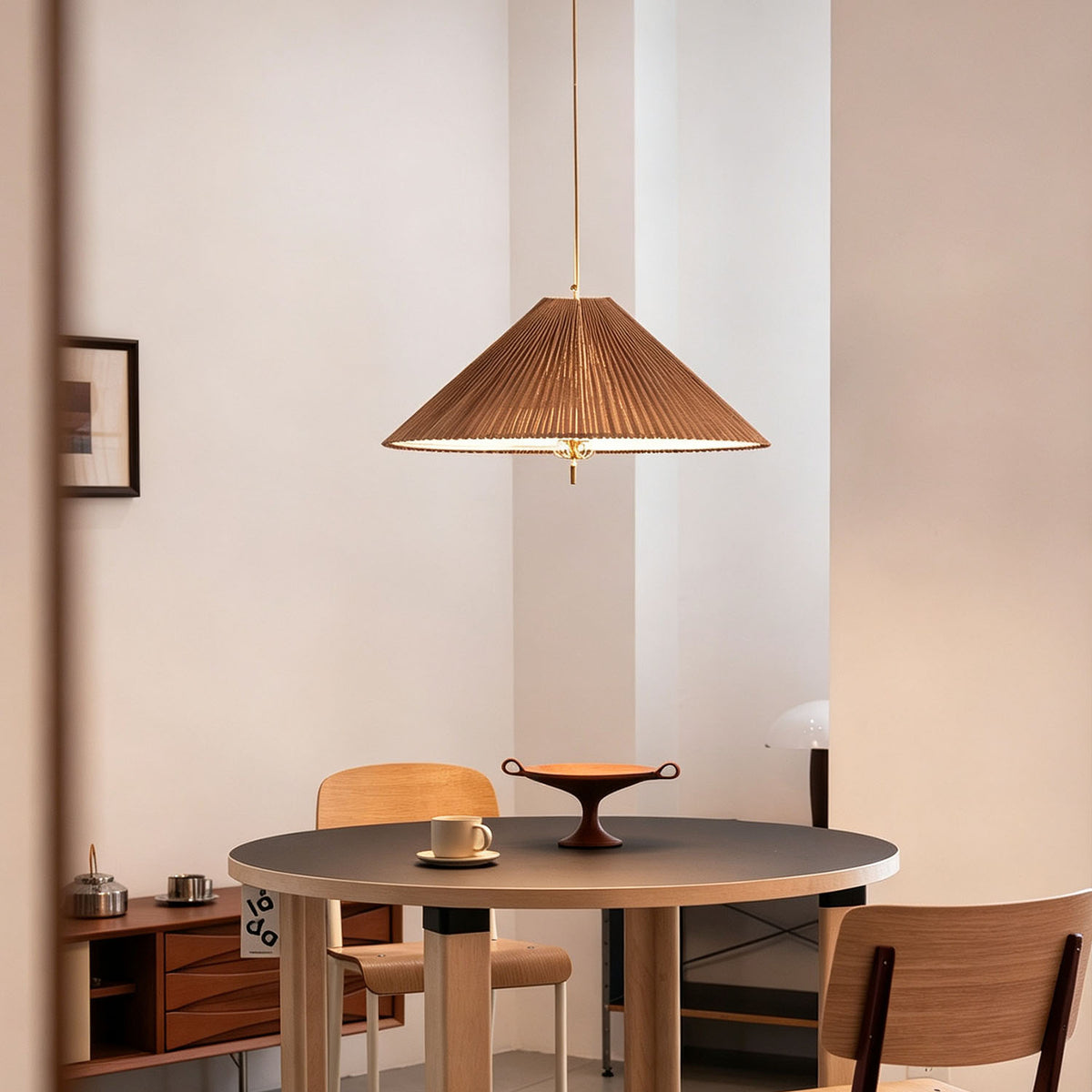 WOMO Mid Century Modern Bamboo Cone Chandelier-WM3220