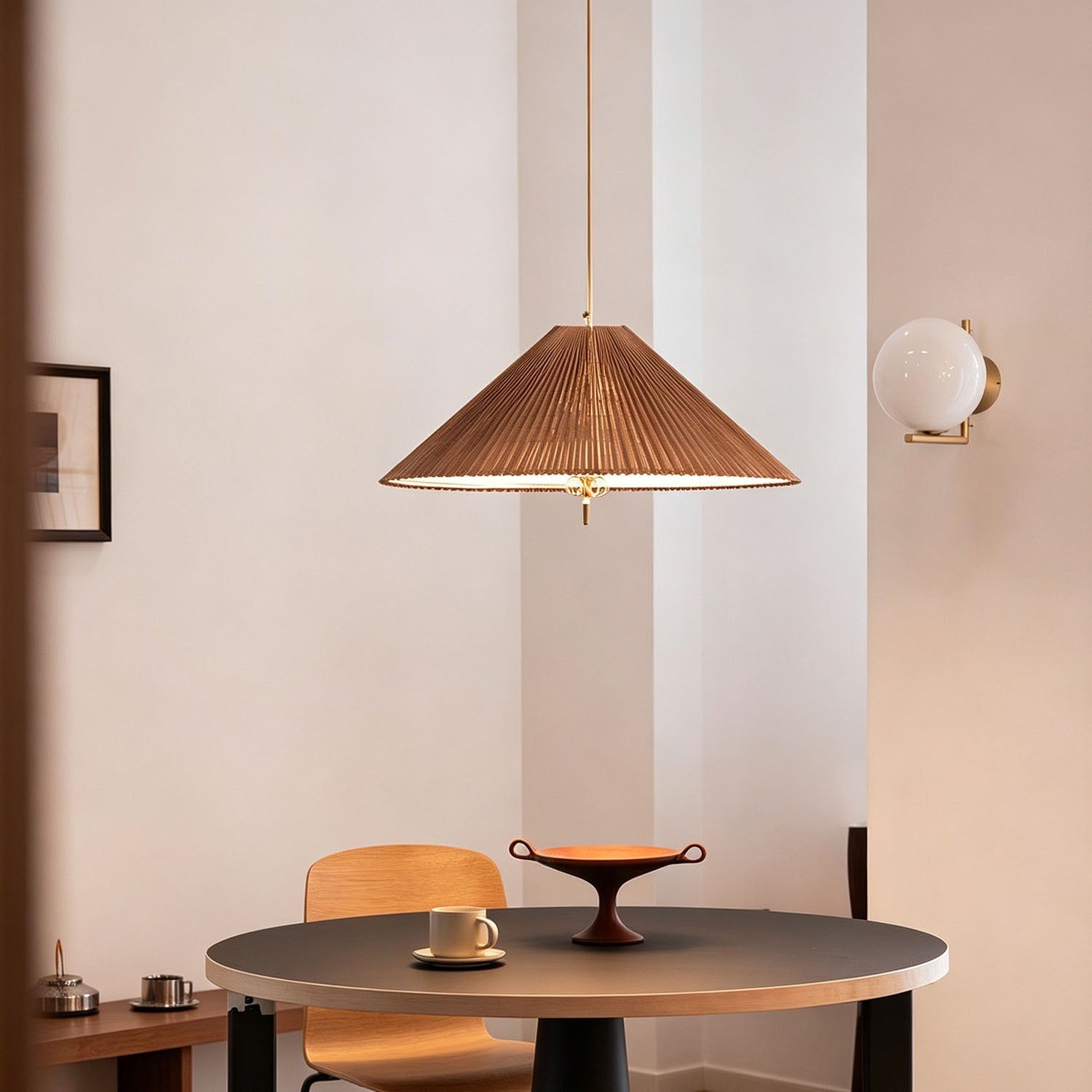 WOMO Mid Century Modern Bamboo Cone Chandelier-WM3220