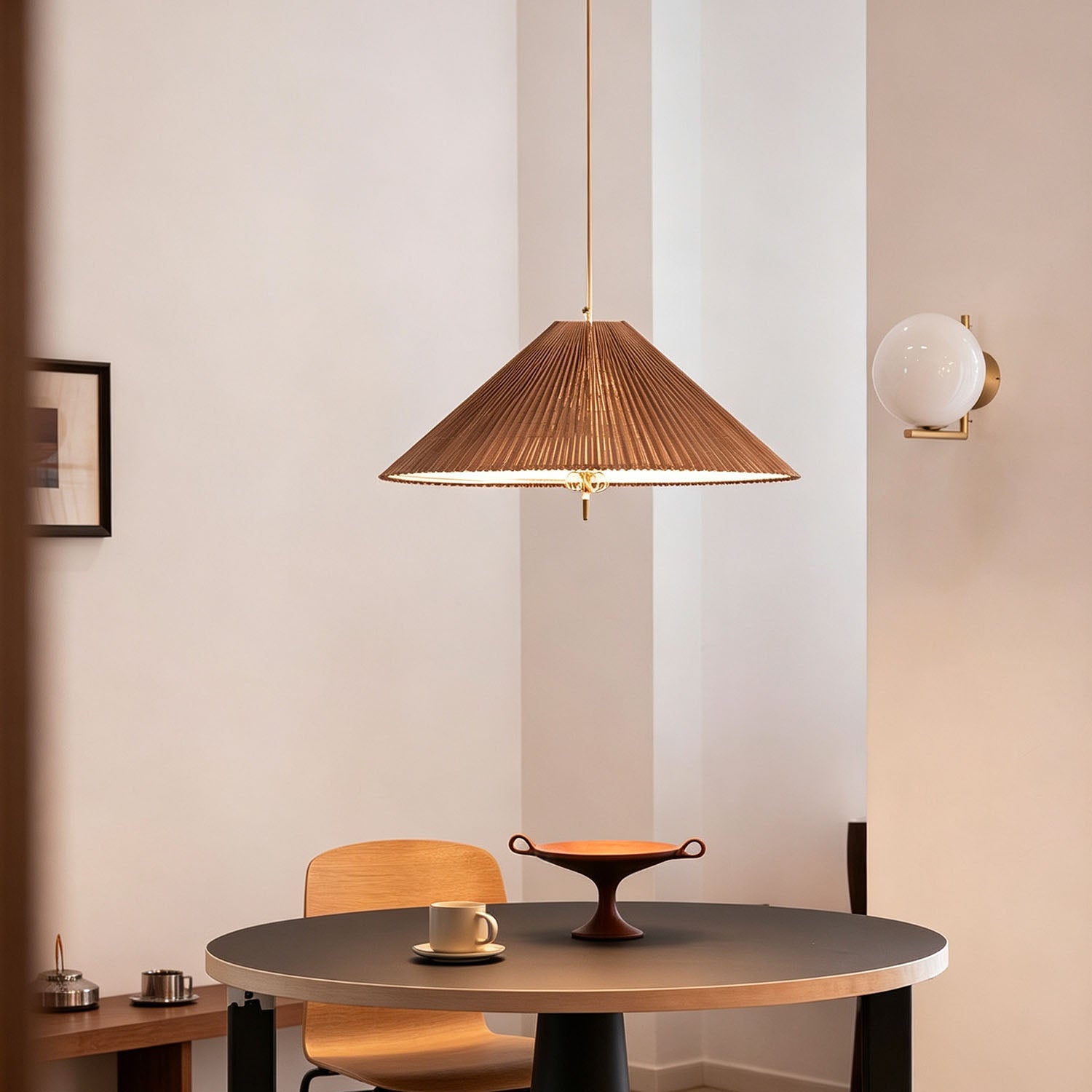 WOMO Mid Century Modern Bamboo Cone Chandelier-WM3220