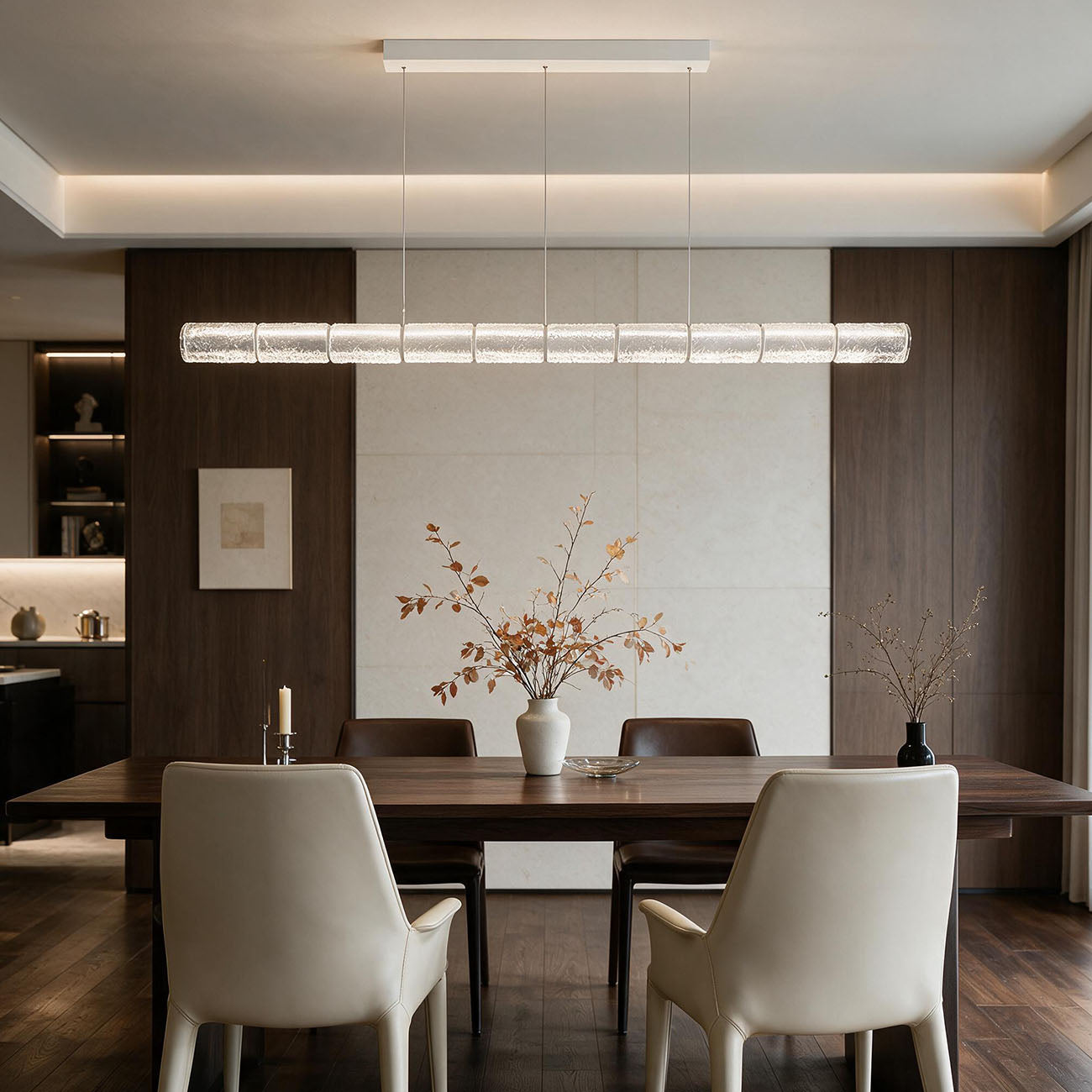 WOMO Minimalist Glass Linear Chandelier-WM3222