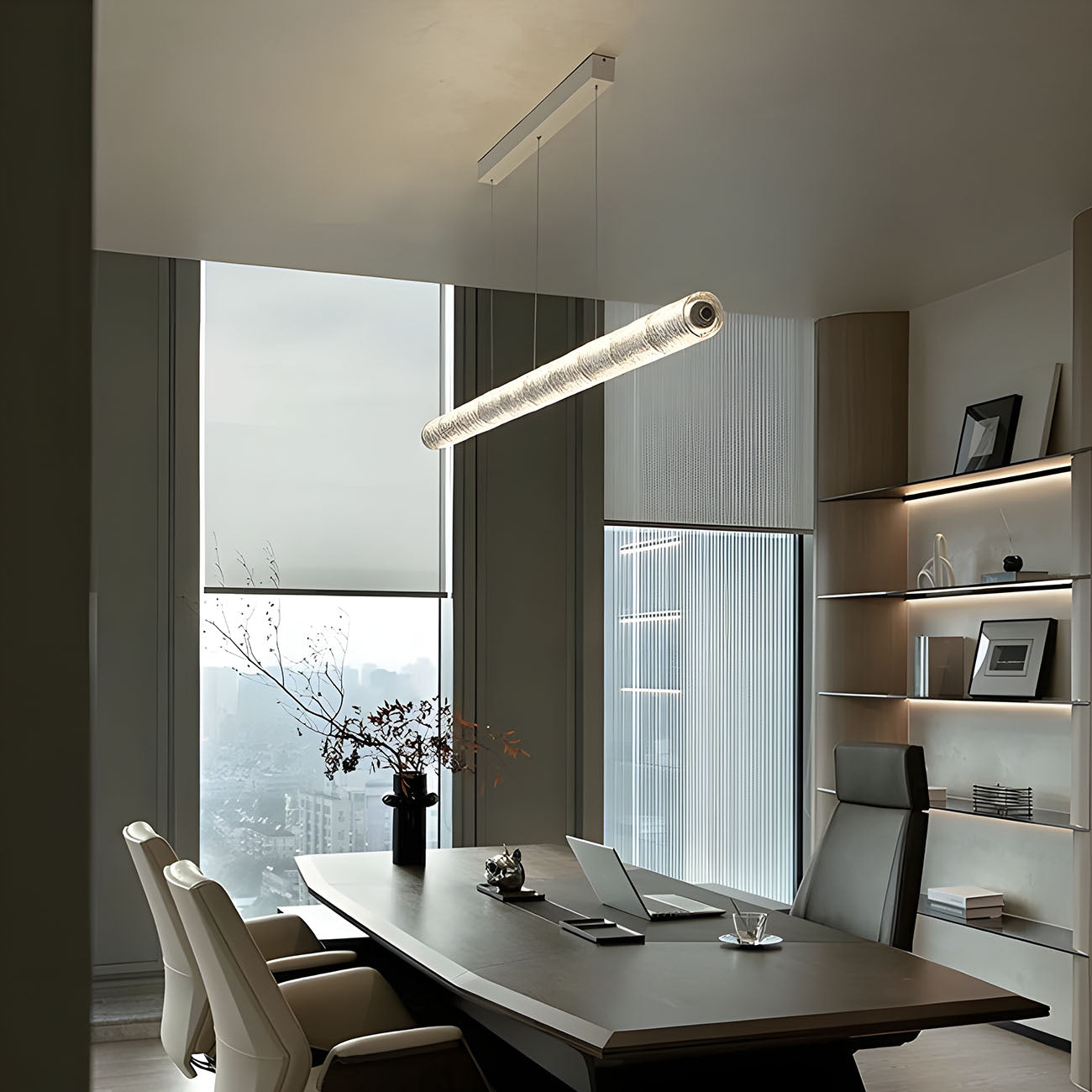 WOMO Minimalist Glass Linear Chandelier-WM3222