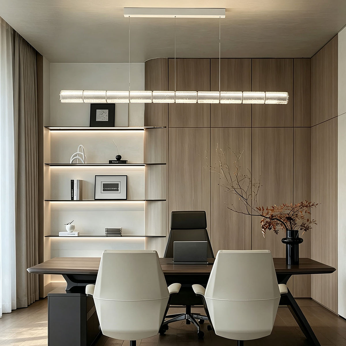 WOMO Minimalist Glass Linear Chandelier-WM3222
