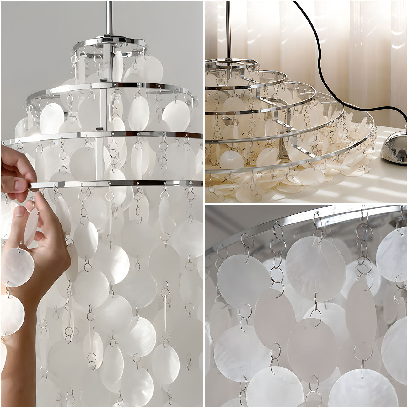 WOMO Art Deco Seashell Cone Chandelier-WM3223