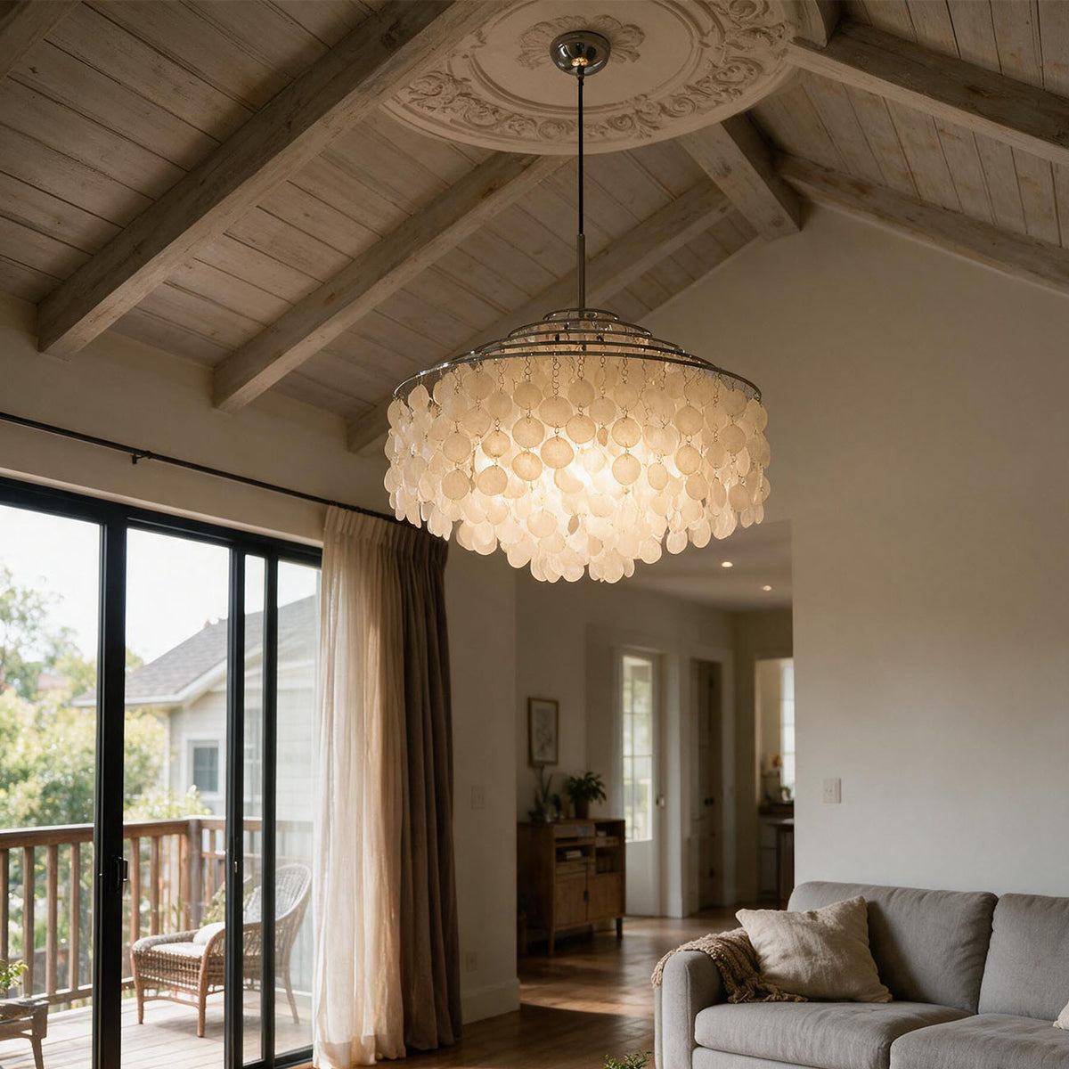 WOMO Art Deco Seashell Cone Chandelier-WM3223