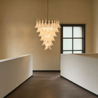 WOMO Mid Century Modern Glass Flower Petal Chandelier-WM3224