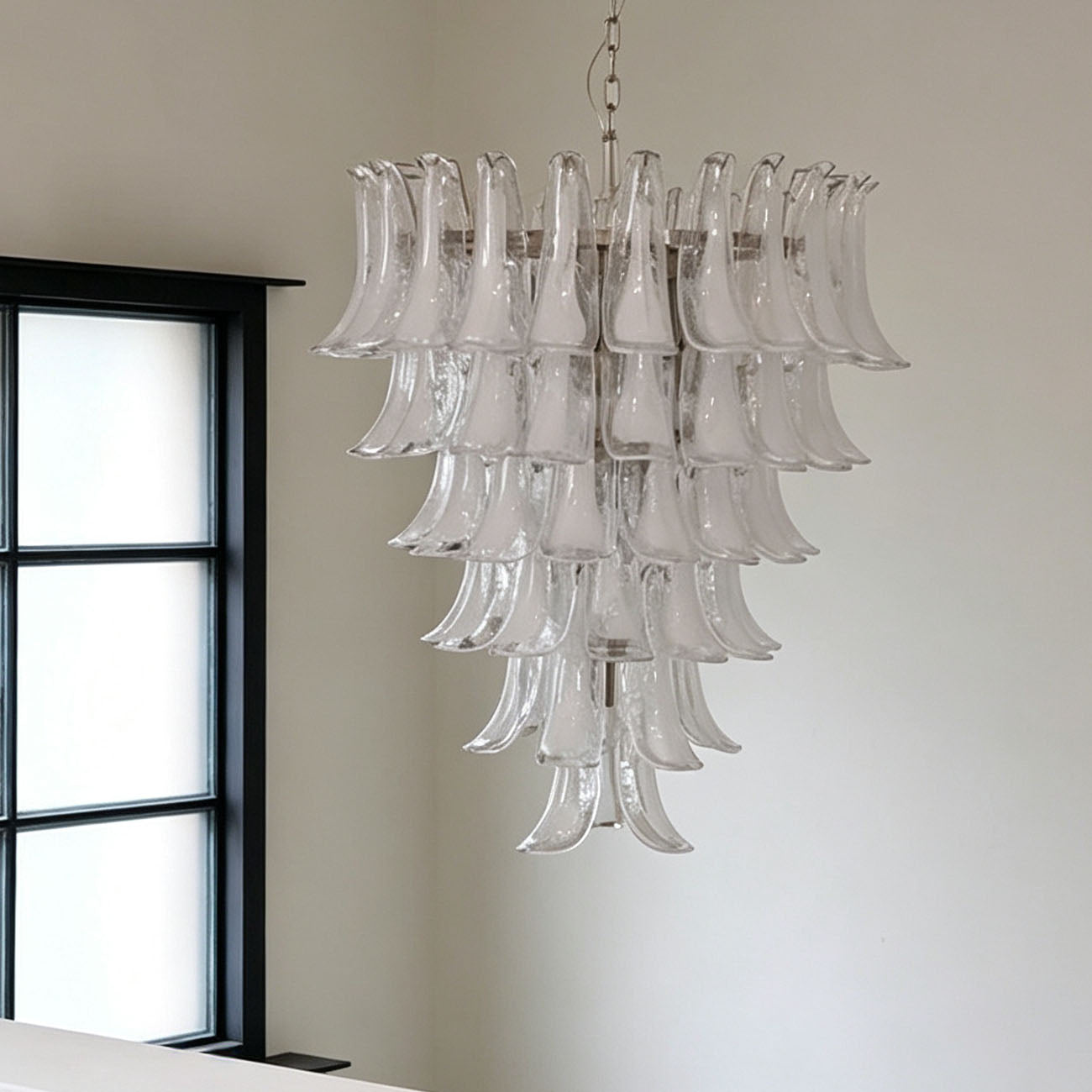 WOMO Mid Century Modern Glass Flower Petal Chandelier-WM3224