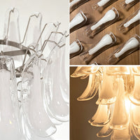 WOMO Mid Century Modern Glass Flower Petal Chandelier-WM3224
