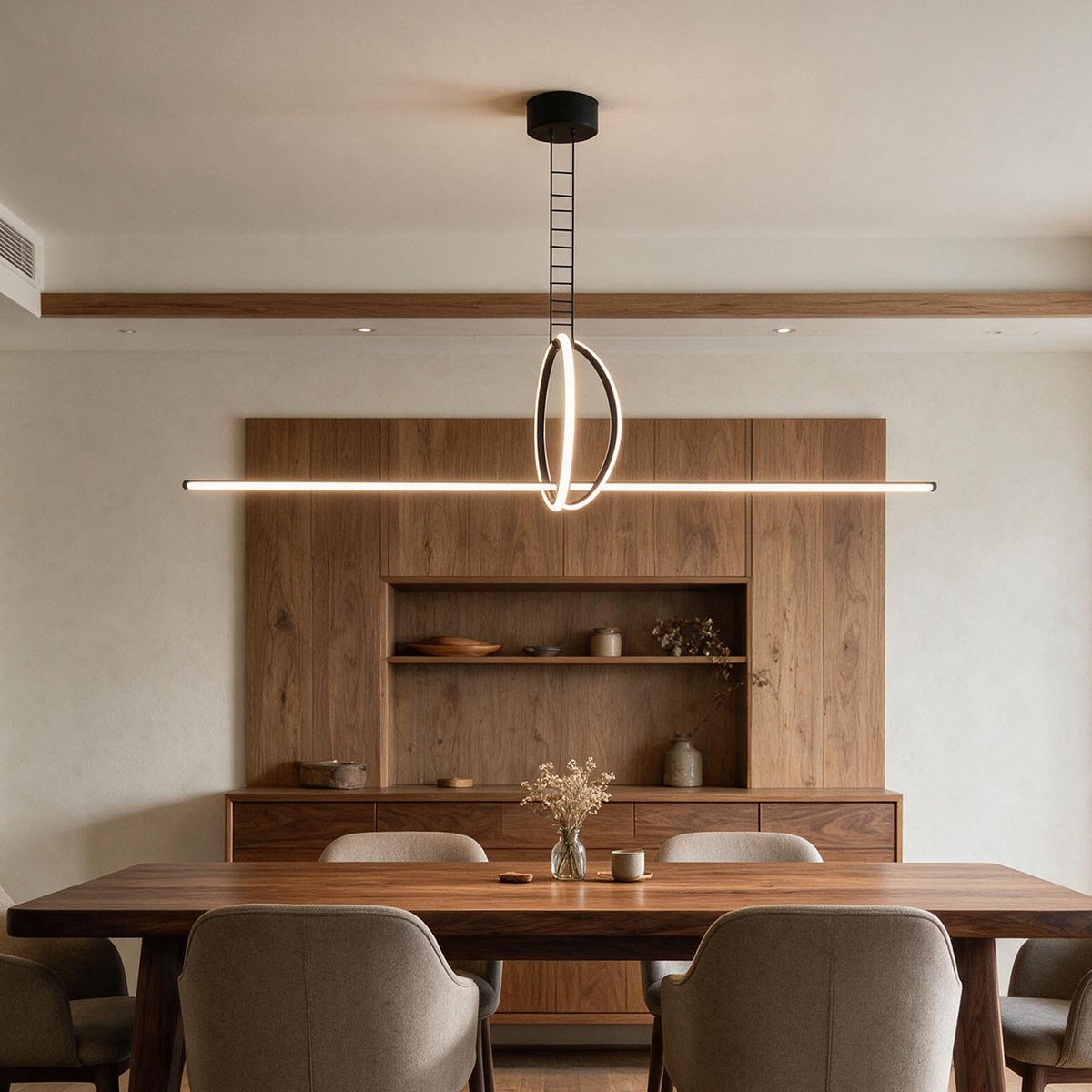 WOMO Minimalist Ring & Linear Bar Combination Chandelier-WM3227