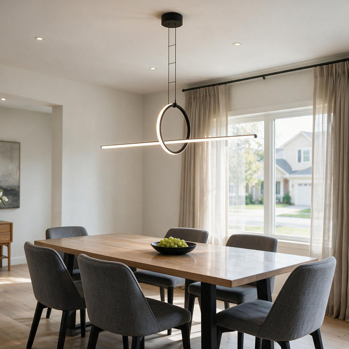 WOMO Minimalist Ring & Linear Bar Combination Chandelier-WM3227