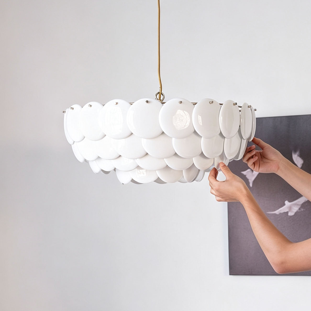 WOMO Mid Century Modern Drum Chandelier-WM3228