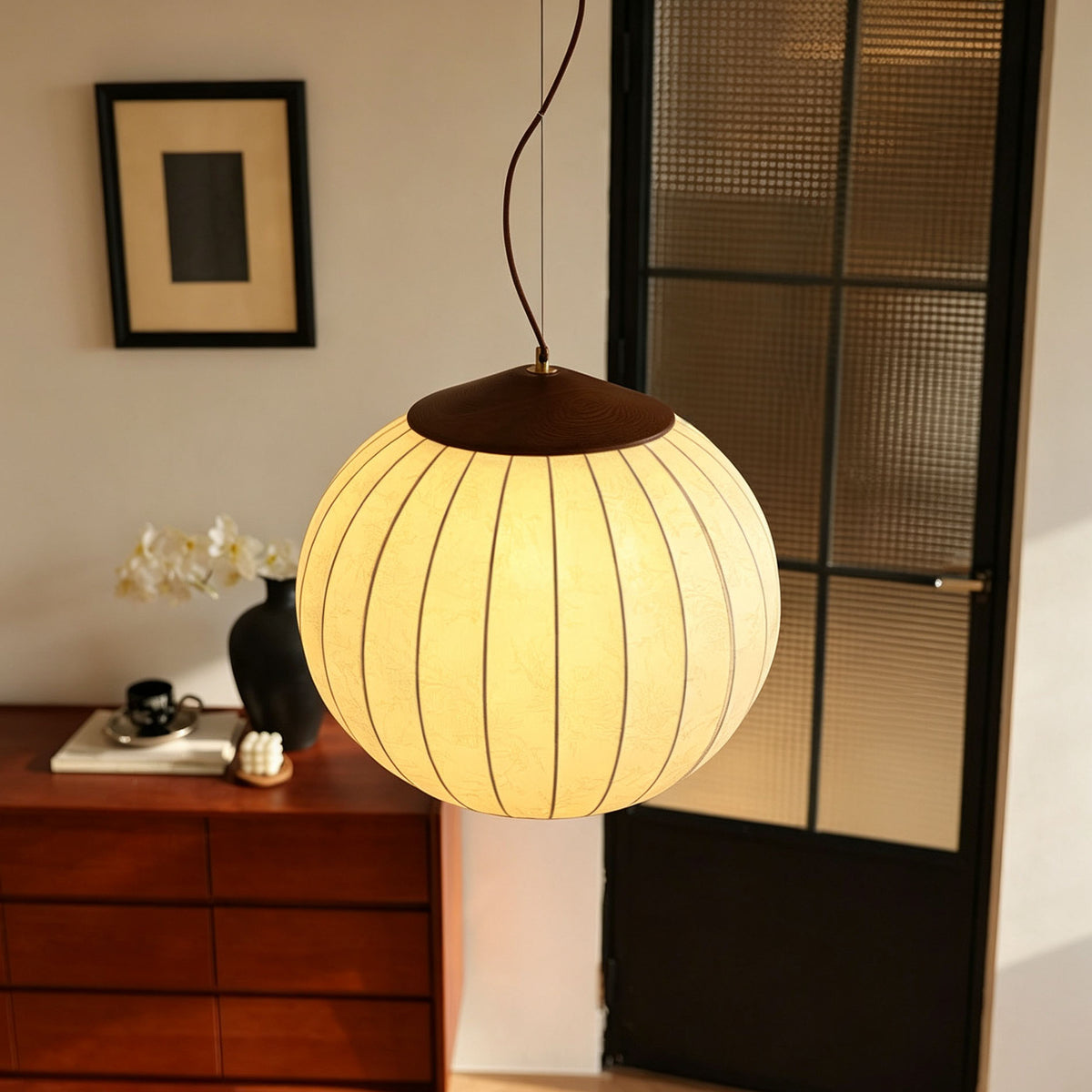 WOMO Fabric Lantern Pendant Light-WM3231