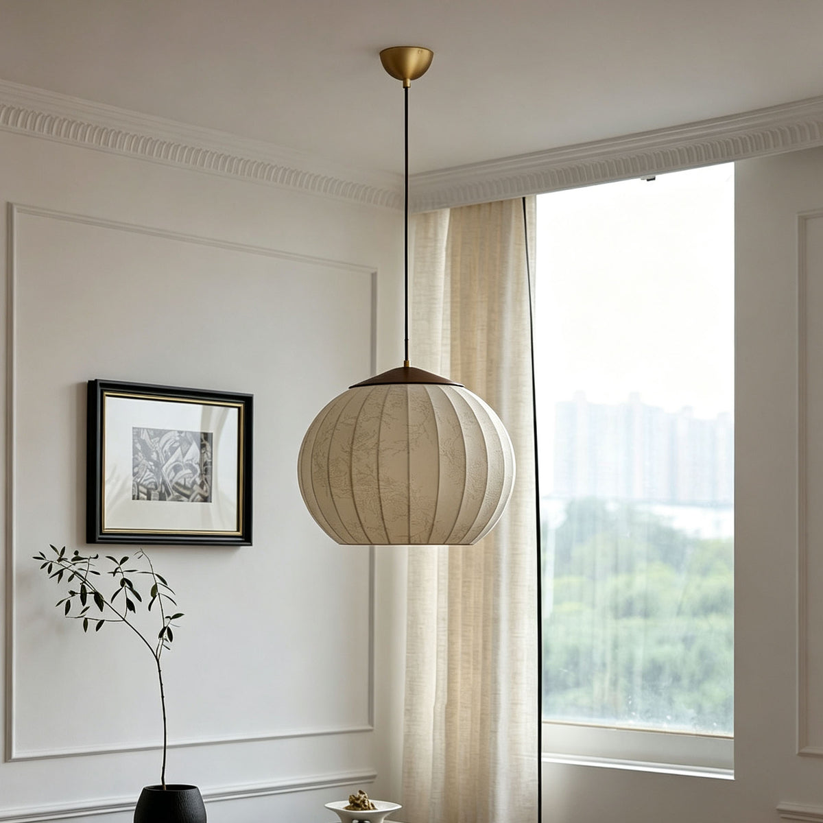 WOMO Fabric Lantern Pendant Light-WM3231