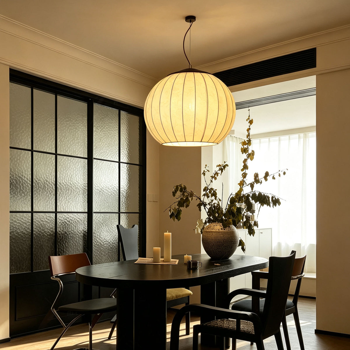 WOMO Fabric Lantern Pendant Light-WM3231